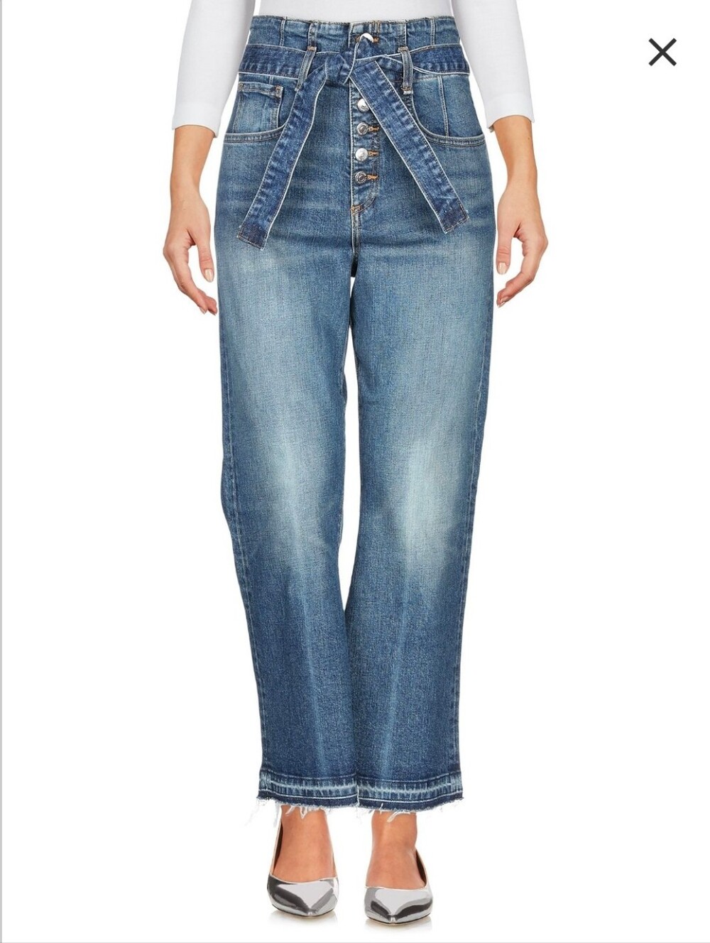 Veronica Beard Marlene Corset High Rise Button Fly Jeans | Detachable Belt Sz 27 - Picture 1 of 16